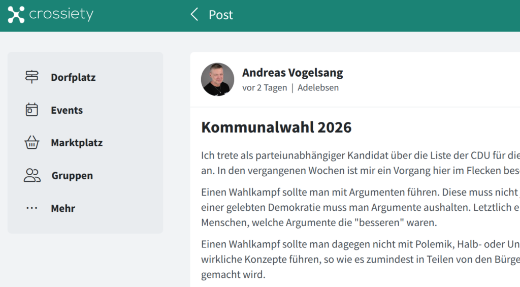Screenshot Vogelsang-Text
